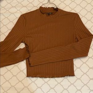 Browish colored long sleeve high neck SHEIN shirt